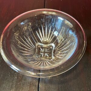 Vintage Hazel Atlas starburst pattern clear glass mixing bowl